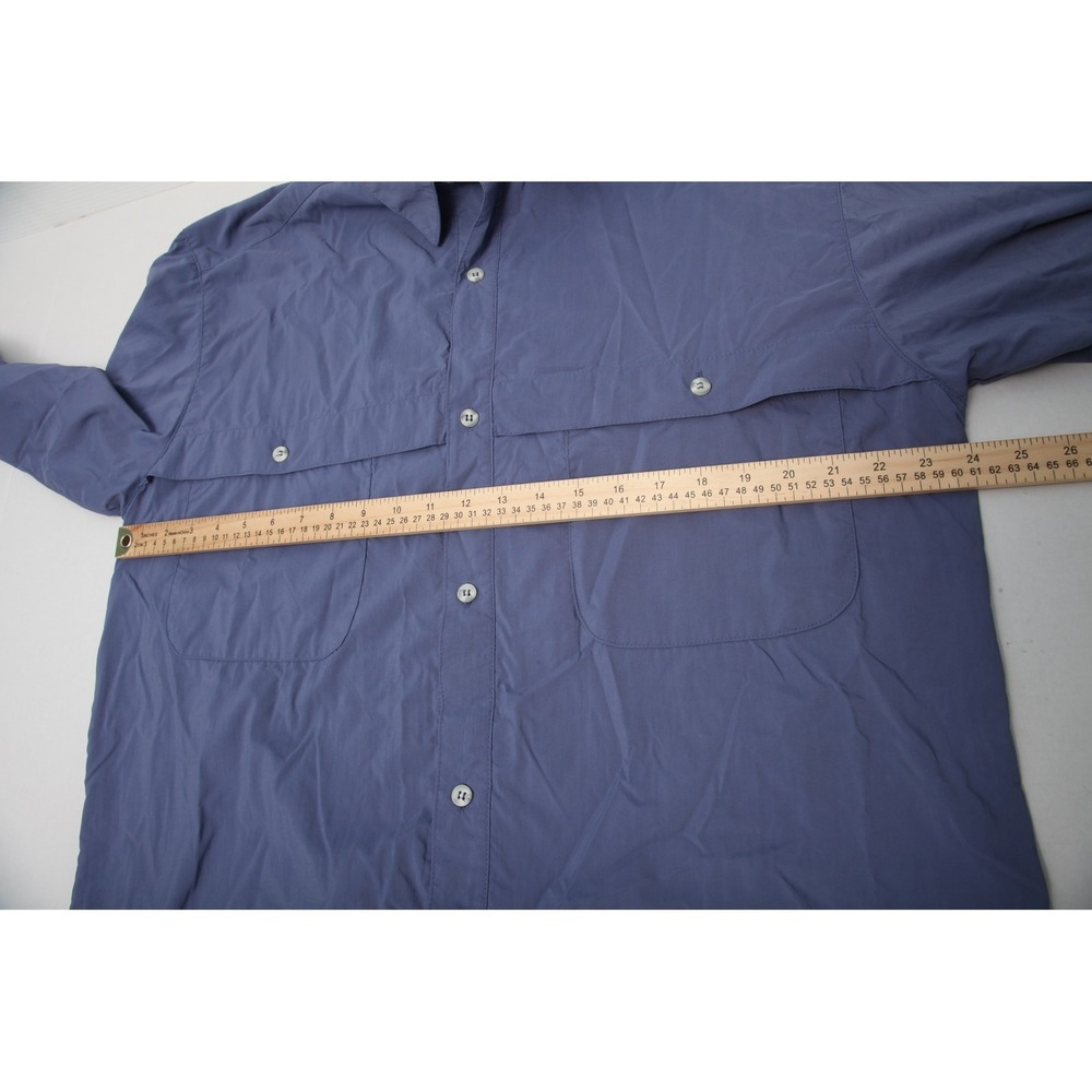 TravelSmith Men's L Blue Nylon Vented Roll-Up Sleeve Outdoor Fishing Shirt - Picture 6 of 10